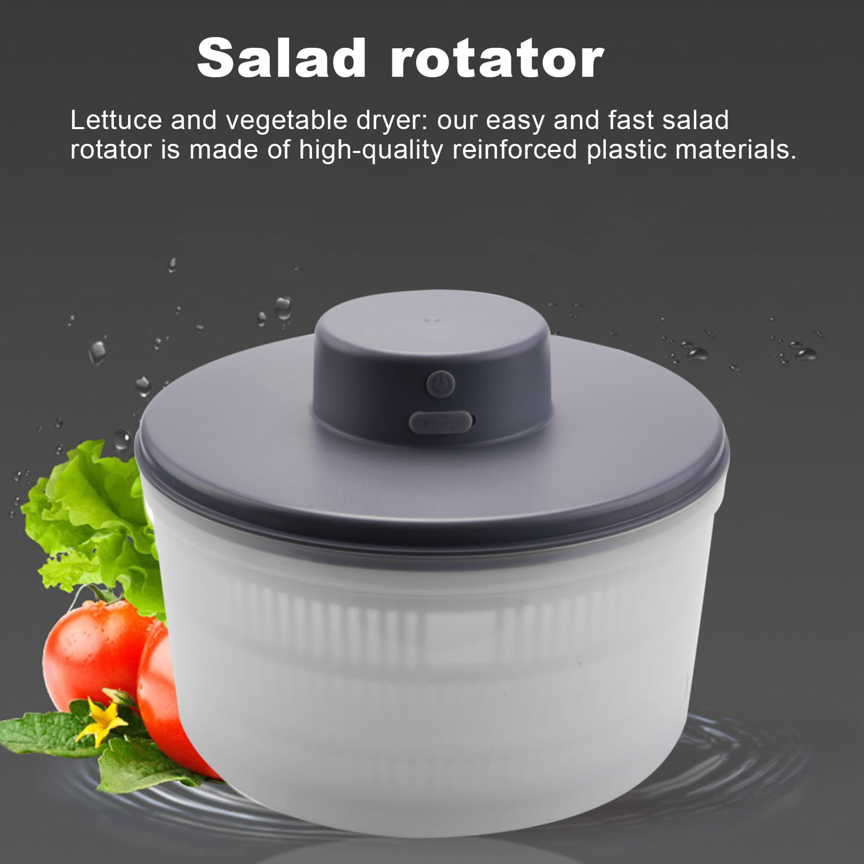 Electric Salad Spinner - Large 6L Capacity, USB Rechargeable, Fast  Vegetable Drying, BPA-Free Kitchen Vegetable Dryer and Salad Dryer for  Vegetables