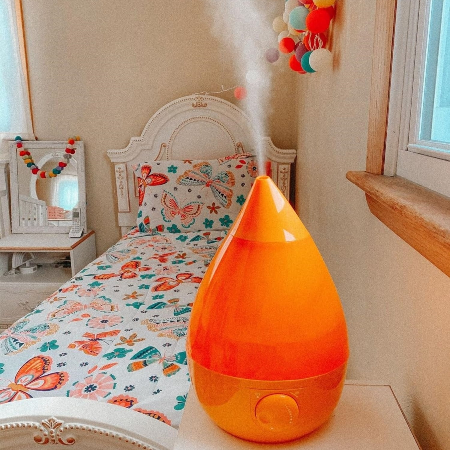 Ultrasonic Cool Mist Humidifier for Bedroom, Baby Nursery, Kids Room, Plants, or Office, Large 1 Gallon Tank, Filter Optional,