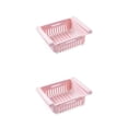 thumbnail image 1 of Billuyoard Organizador de plástico para refrigerador, contenedor de cajón multifuncional retráctil, capa de estante para verduras, bandeja de Rosa 2piezas, 1 of 6