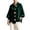 Green, variant on Women's Velvet Jacket Lapel Oversized Coat With Big Decorative Gold Buttons Lantern Long Sleeve Casual Coat Outerwear Beige S
