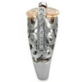 thumbnail image 5 of Womens Silver Rings High polished (no plating) Stainless Steel Ring with AAA Grade CZ in Champagne TK092, 5 of 5