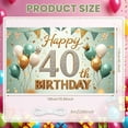 thumbnail image 2 of Glitter Design 40th Birthday Banner Golden Accents Display Teal White Balloons Crown Decoration Birthday Backdrop for 40th Birthday Party Adult Birthday Celebration Indoor Party Decoration, 2 of 9