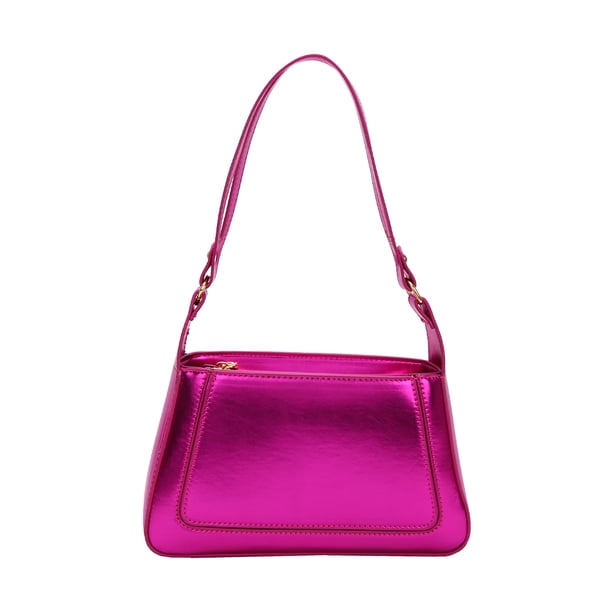 Bolso de hombro para mujer Bolsos para axilas de cuero de PU Color sólido para el trabajo (rojo rosa) Ehuebsd Para Estrenar