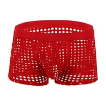 WMTBSRSW Men's Mesh Fishnet See Through Shorts Openwork Boxers Elastic Waisted Lounge Shorts Pajamas Bottoms Mesh Booty Shorts Underwear