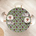 thumbnail image 4 of Ambesonne Ladybugs Fitted Round Tablecloth, Ecological Inspiration, 40"- 44" Diameter, Green Black Red, 4 of 5
