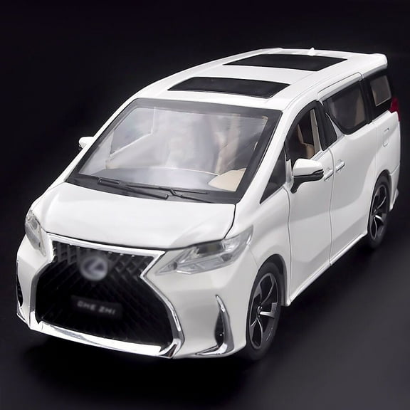 1:24 scale Lexus LM300h alloy die-cast car model with opening doors, lights, sound, and wind-up motor. Boys' toy car, children's birthday gift toy car.