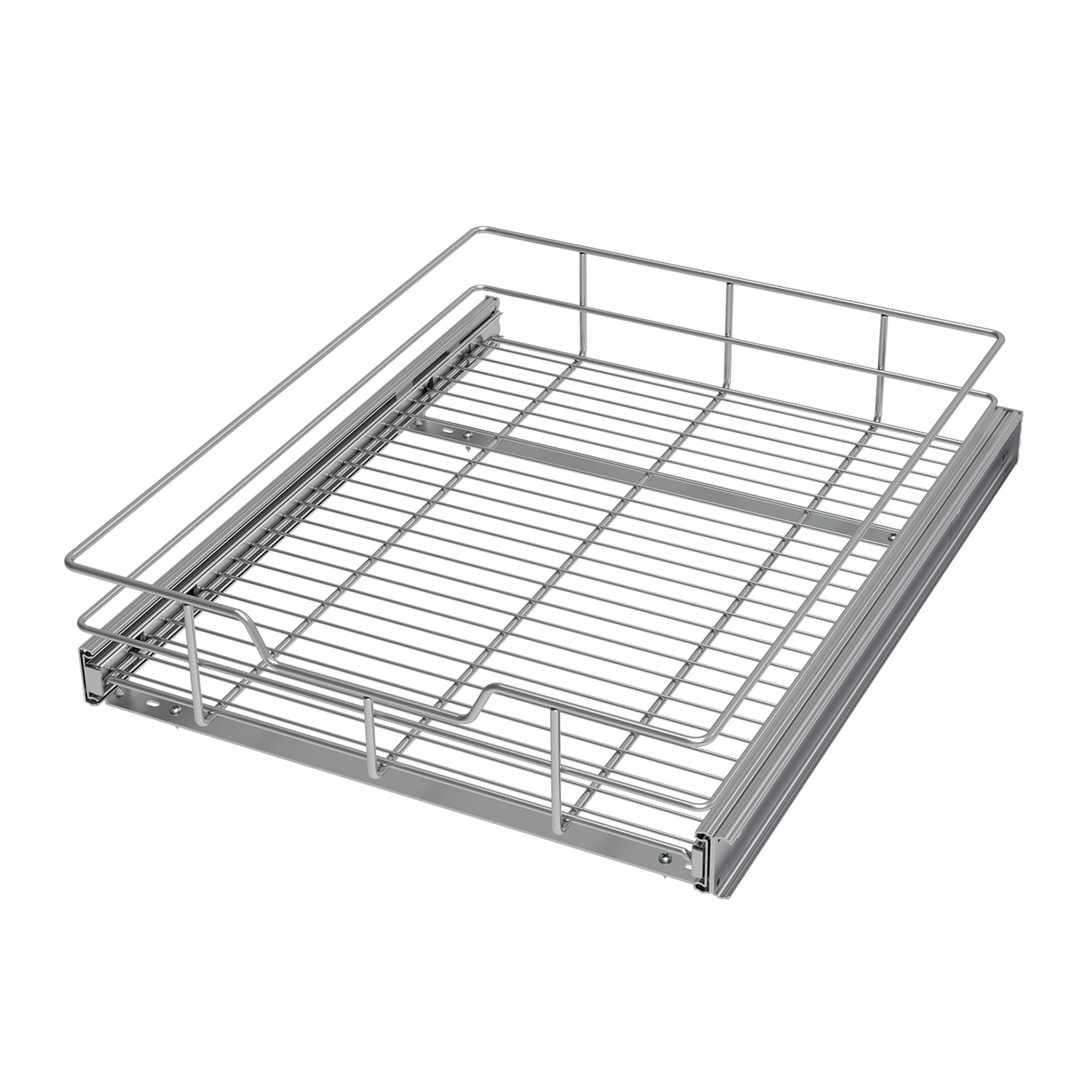 Storking Pull Out Cabinet Organizer 20" W X 22" D, Slide Out Drawers for Kitchen Organizers and Storage, Capacity Heavy Duty Caddy, Shelves Chrome-Plated, Pantry