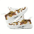 thumbnail image 5 of Coolcustomize Women's Golden Dragon Print Sneakers - Mythology-Inspired Chunky Sports Shoes, Breathable Lightweight Running Shoes, Casual Walking Trainers with Vibrant Dragon Design, Black,, 5 of 10