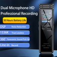 thumbnail image 4 of Enregistreur Numérique Activé par la Voix 128G - Mini Portable avec USB, MP3, Audio Professionnel 1536kbps pour Conférences et Réunions, Protection par Mot de Passe, Puce de Réduction du Bruit, Options 128 Go/64 Go/32 Go/16 Go, 4 of 10