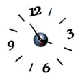 thumbnail image 3 of Reloj de acrílico de bricolaje, superficie de espejo, decoración de reloj decorativa de pared para sala de estar, dormitorio - negro Scienceny HA3328-02B, 3 of 6