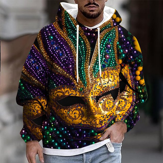 Sudadera con capucha para hombre, estilo casual, con cuello redondo, estampado, manga larga, blusa de poliéster