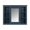 thumbnail image 4 of Dasun 35" x 27.5" Medicine Cabinet, Wall Mounted Bathroom Storage Cabinet, Modern Bathroom Wall Cabinet with Mirror, Mirror Cabinet with 6 Open Shelves (Not Include Bathroom Vanity ), Blue, 4 of 5