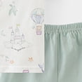 thumbnail image 5 of NIEWTR 2T 3T 4T Kids Pajamas Set for Girl Boy Short Sleeve Round Neck Tee + Stretchy Shorts Breathable Pajamas Gift Set Summer Loungewear(A-Green,18-24 Months), 5 of 6