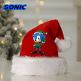 thumbnail image 2 of Gorros de Papá Noel de Sonics Anime, gorro de Navidad rojo de tela no tejida, gorro de Navidad unisex para niños y adultos, decoración para fiestas de disfraces, regalo para fiestas infantiles, 2 of 5