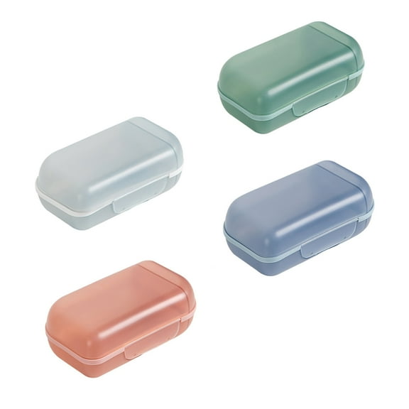 LEORX 4Pcs Assorted Color Travel Soap Case Compact Soap Holder for Trip and Hiking