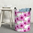 thumbnail image 6 of XMXT Collapsible Laundry Basket, Magenta Flower Print Waterproof Laundry Hampers Storage Baskets Dirty Clothes Hamper, 62L, 6 of 8
