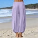 thumbnail image 5 of TaTaai Women's Solid Color Loose Fit Elastic Waist Beam Foot Long Pants Comfortable Casual Trousers with Convenient Side Pockets Versatile Daily Sports and Lounge Pants Gift, 5 of 6