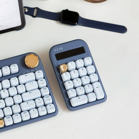 AZIO - IZO Wireless Blue Clicky Switch Number Pad Keyboard - Blue Iris