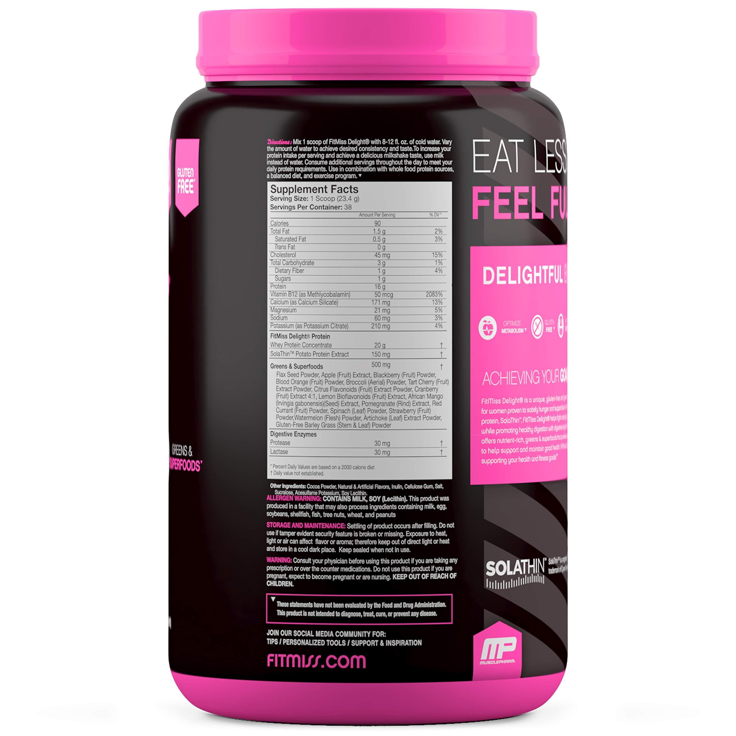 Fitmiss Delight Protein Powder Healthy Nutritional Shake For Women Whey Protein Fruits Vegetables And Digestive Enzymes Support Weight Loss And Lean Muscle Mass Chocolate 2 Pound Walmart Com