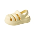 thumbnail image 4 of Floleo Kids' Closed-Toe Woven EVA Sandals, Lightweight Non-Slip Thick Sole Breathable Summer Outdoor Shoes (Yellow,18-24 Months), 4 of 8