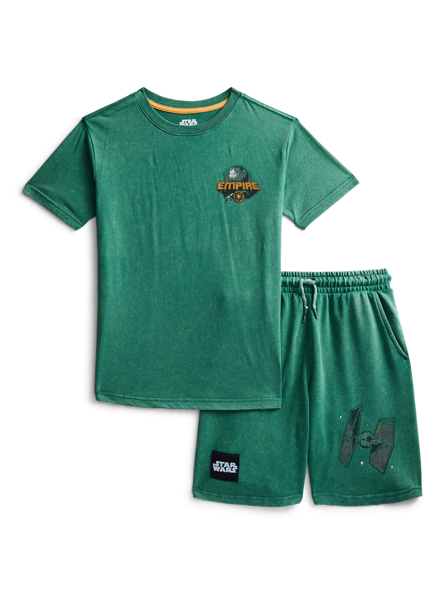 Star Wars Boys Short Sleeve Graphic Tee and Shorts Set, 2-Piece, Sizes 4-16