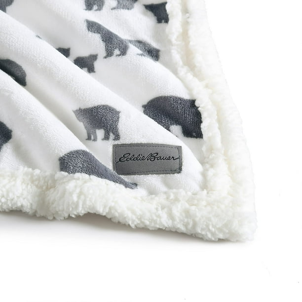Eddie Bauer Bear Village Ultra Plush Throw 50x60in Off White Walmart