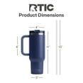 thumbnail image 3 of RTIC 40 oz Ceramic Lined Road Trip Tumbler, Leak-Resistant Lid with Straw, Navy, 3 of 9
