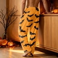 thumbnail image 5 of WULMLEO Men's Halloween Funny Pajamas Corduroy Fall Ghost Wide Leg Baggy Printed Graphic Slacks Casual Soft Skull Joggers with Pockets Orange L, 5 of 5