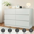 thumbnail image 2 of Jopath 6 Drawer White Dresser, Modern Dresser for Bedroom with Spacious Countertop, Wood Storage Cabinet with Concealed Handles & 6 Deep Drawers for Bedroom, Living Room, Entryway, 2 of 10