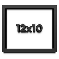 12x10 Shadow Box Frame Black | 1 inches Deep Real Wood Contemporary Shadowbox Display Frame | UV