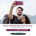 thumbnail image 5 of I-HONVA For iPhone 16e Case,[with 2 Pack Screen Protector] 3-Layer Military Grade Drop Anti-Slip Rugged Shockproof Dustproof Protection 6.1 inch Phone Case for Apple iPhone 16e,Deep Purple/Pink, 5 of 7