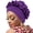 Purple, variant on Women African Turban Indian Hat Braid Head Wrap Flower Knot Pre Tied Bonnet Beanies Caps Headwrap Cancer Chemo Headwear