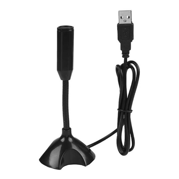 Peggybuy USB PC Computer Microphone Desk Mic with Stand for Live Streaming Studio Black