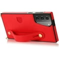 thumbnail image 3 of case for Samsung Galaxy S21 Wallet Case, Removable Adjustable Leather Strap Crossbody Card Holders Case Neck Strap Lanyard Purse Shoulder Strap w/Kickstand Purse Case for Samsung Galaxy S21 5G KB Red, 3 of 14