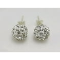 thumbnail image 4 of U8MO 2 Pair Sparkle Clay Rhinestone Ear Studs Earrings 10mm Crystal Pave Disco Ball, 4 of 4