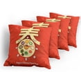 thumbnail image 5 of Ambesonne Chinese New Year Throw Pillow Cover 4 Pack, Family Dinner, 18", Multicolor, 5 of 7