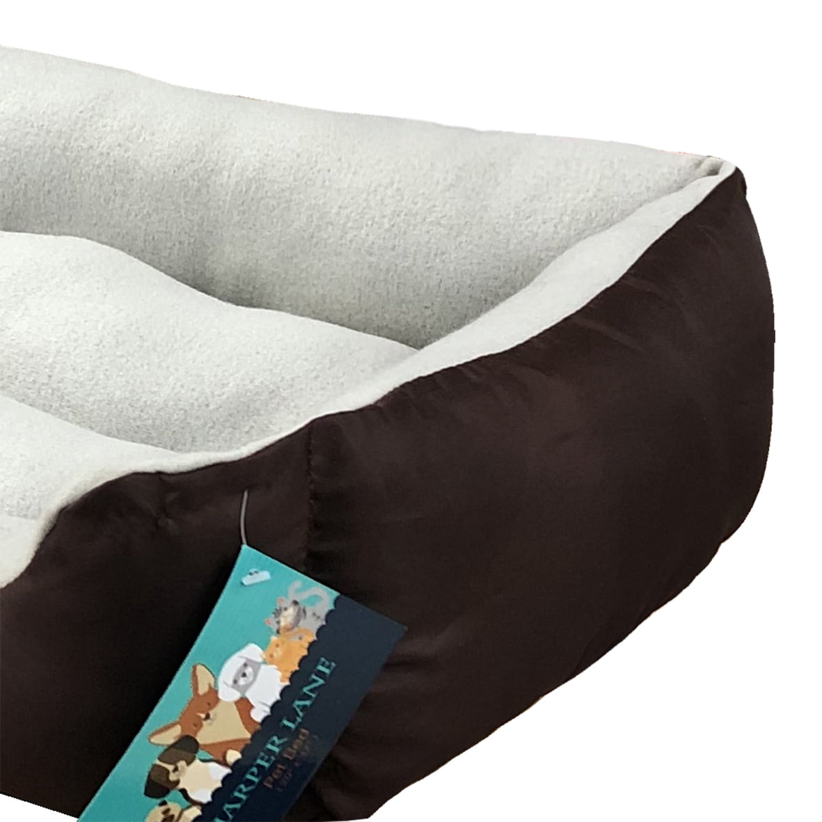 Harper Lane Monaco Rectangular Plush Pet Bed, Chocolate