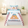 thumbnail image 2 of jejeloiu Baseball Ice Cream Twin Sheet Sets,Letter A Monogrammed Bedding For Boy Girl 3 Pieces, 2 of 6