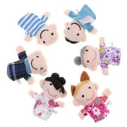 6Pcs Soft Plush Mini Grandparents, Mom & Dad, Brother & Sister Family Style Finger Puppets for Children