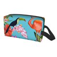 thumbnail image 2 of Goofa Tropical Jungle Flamingo Printed Toiletry Bag with Handle,Large Capacity Travel Makeup Cosmetic Bag for Women, Carry on Airport Airline Compliant Bag, 2 of 9