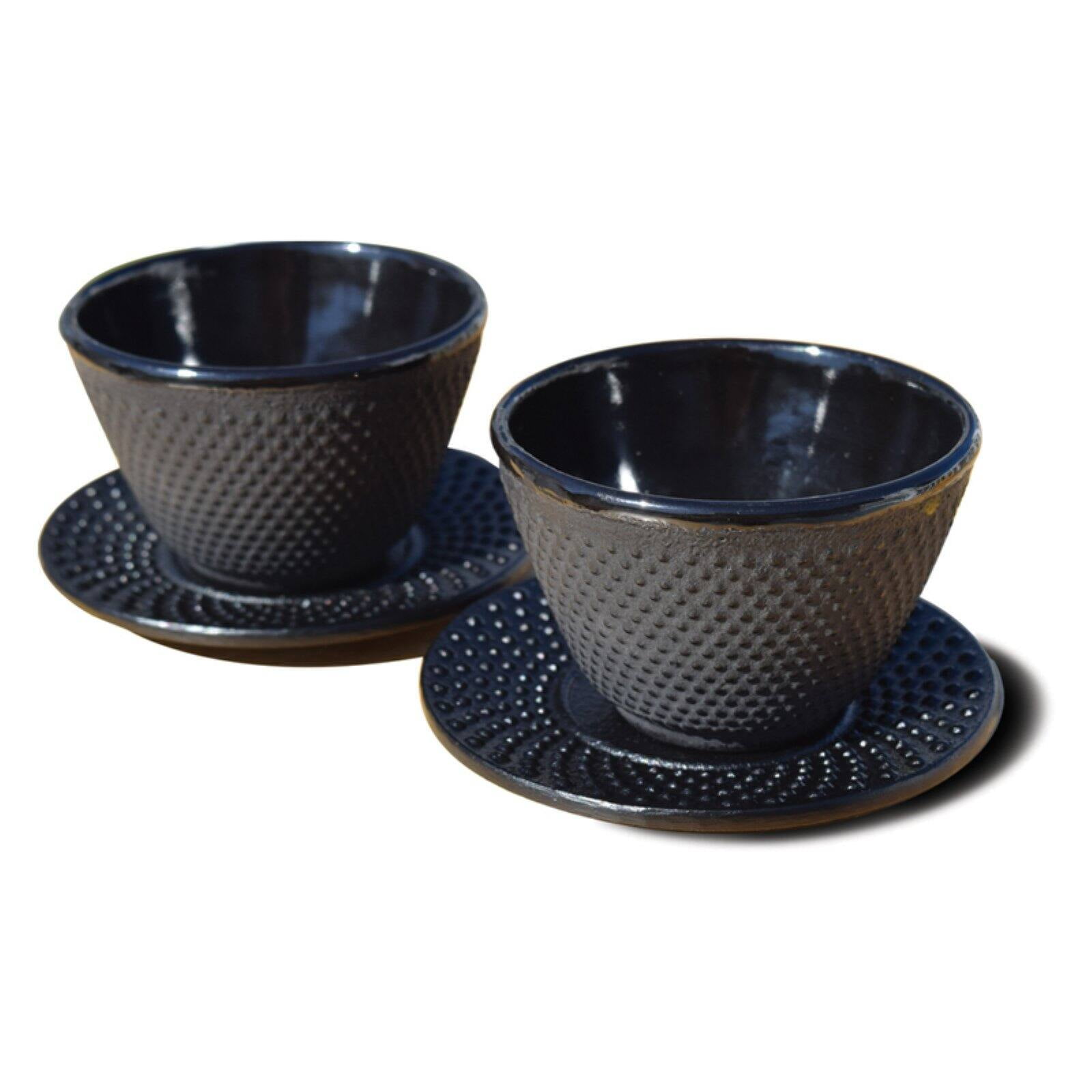 Old Dutch International Cast Iron Tea Cup and Saucer Set of 2