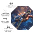 thumbnail image 3 of Lsque Night Sky Turtle Pattern 4" Drink Coasters Set of 4, PVC Leather Absorbent Coasters, Table Coaster Set Decorative Coffee Cup Coasters Housewarming Gift -Octagon, 3 of 6