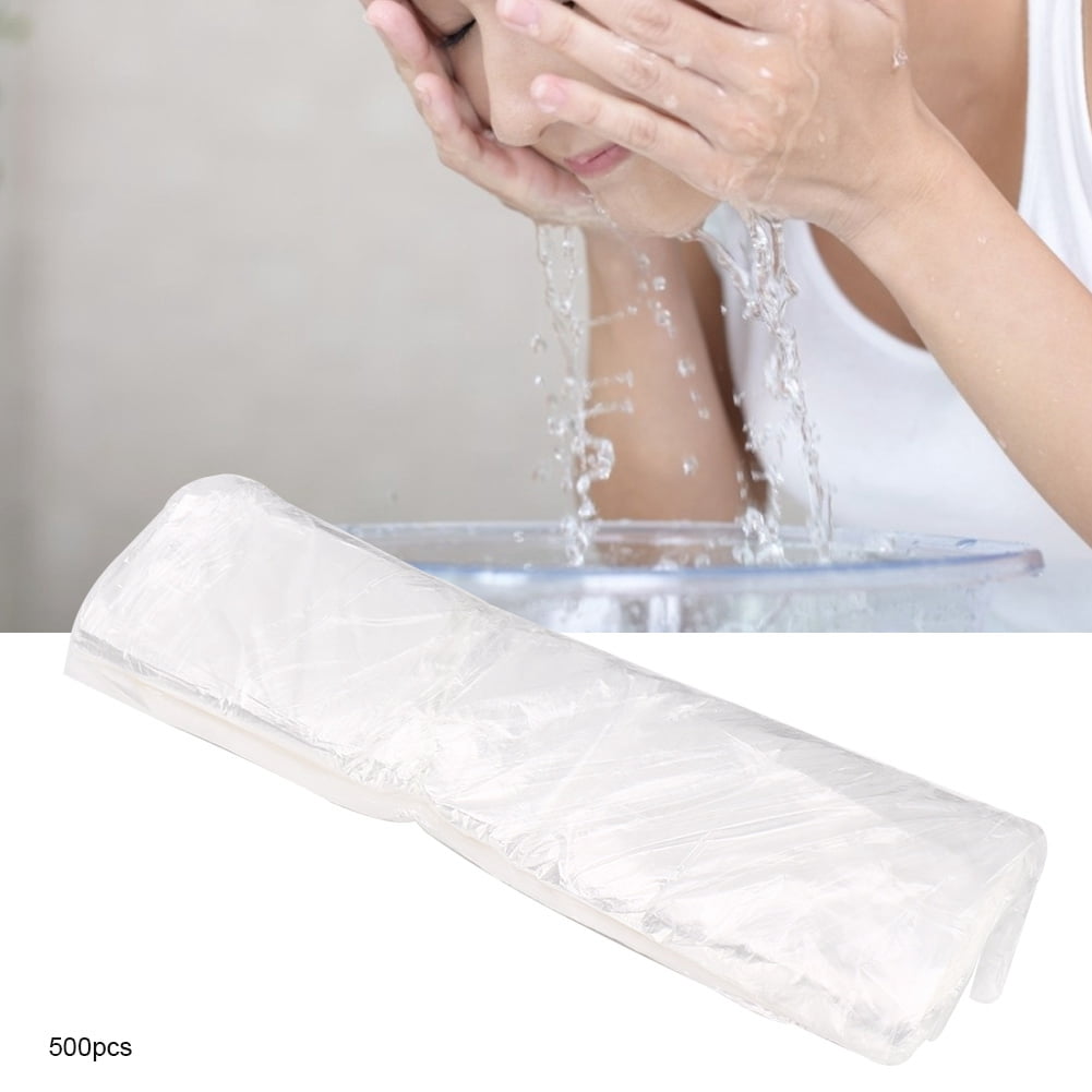 Tebru 500pcs Disposable Wash Basin Liners Plastic Bag Foot Tub Bags Spa