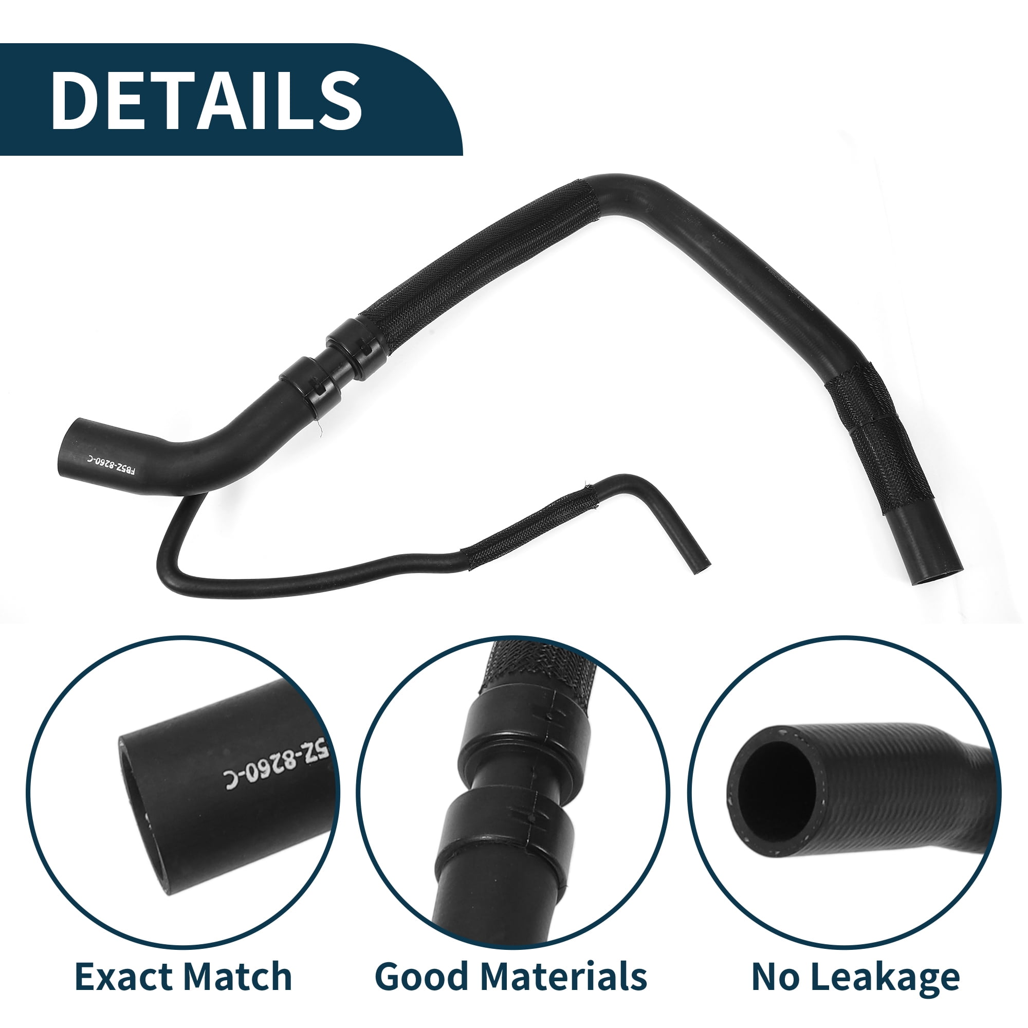 Unique Bargains Radiator Hose Heater Hose for Ford Explorer 2.3L 2016-2019 Black