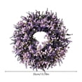 thumbnail image 3 of Lavender Spring Wreath for Mother's Day Home Decor, Artificial Floral Front Door Wreath with Green Leaves, Decorative Plastic Wreath for Indoor Outdoor Wall and Garden, 3 of 9