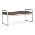thumbnail image 1 of Gansett Reception Waiting Room Healthcare 2-Seat Bench / Silver Steel / Brown, 1 of 5