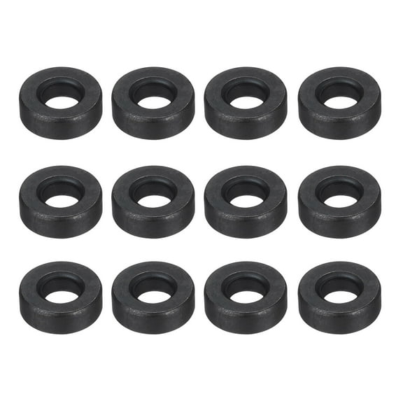 Uxcell 12pcs 1/4" Black Flat Washer for M6 Screw, Steel Metal Washers 6mm ID 14mm OD 5mm l for Industrial, Screws Bolts