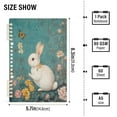 thumbnail image 3 of WOBOGO White Rabbit in Flower Pattern Notebook College Horizontal Grid Paper Ink Spill Resistant Water Resistant Cover 8.3x5.7x0.4in, 3 of 8