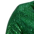 thumbnail image 6 of Yaoyar Men Shiny Sequin Blazer Jacket Stylish One Button Tuxedo Suit Jackets for Dance Party Dinner Prom Green XL, 6 of 8