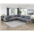 thumbnail image 5 of Modern Gray Corduroy Fabric Modular Corner Seat for Living Room, 45"x45"x34.5"H, Plywood Frame with Adjustable Parts, 5 of 14